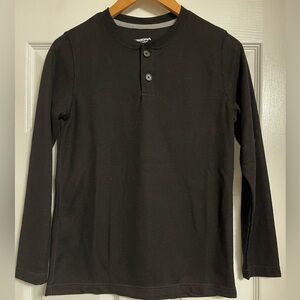 Arizona Jean Company Black Long Sleeve Henley Shirt